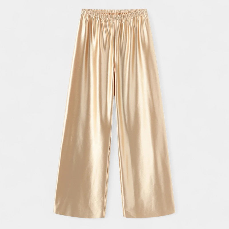 Gleame.-Broeken-Gleame Lange casual broek - Comfortabele wijde broek voor vrouwen