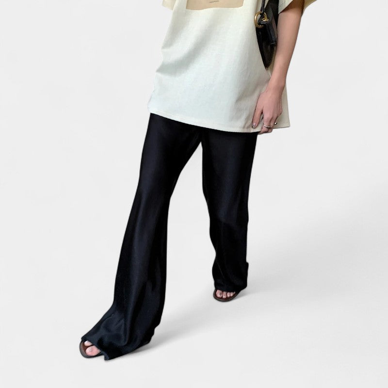 Gleame.-Broeken-Gleame Lange casual broek - Comfortabele wijde broek voor vrouwen