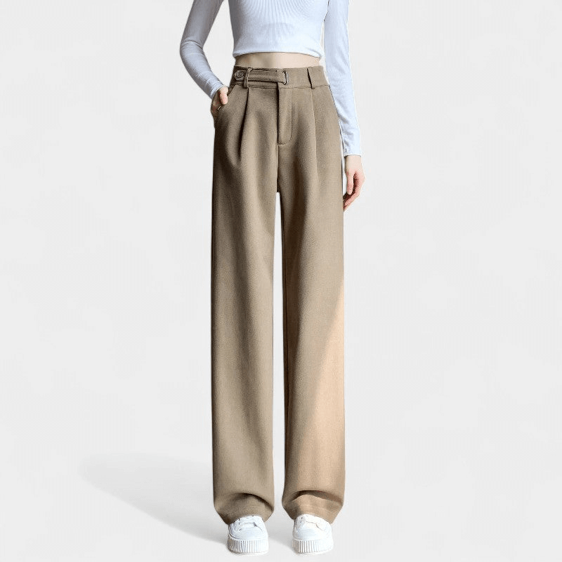 Gleame Pantalon - Dames lange broek met hoge taille