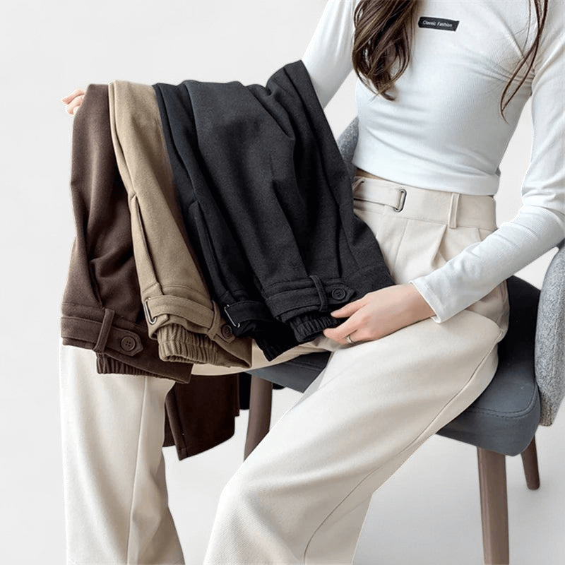 Gleame Pantalon - Dames lange broek met hoge taille