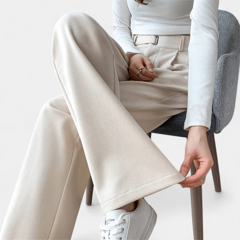 Gleame Pantalon - Dames lange broek met hoge taille