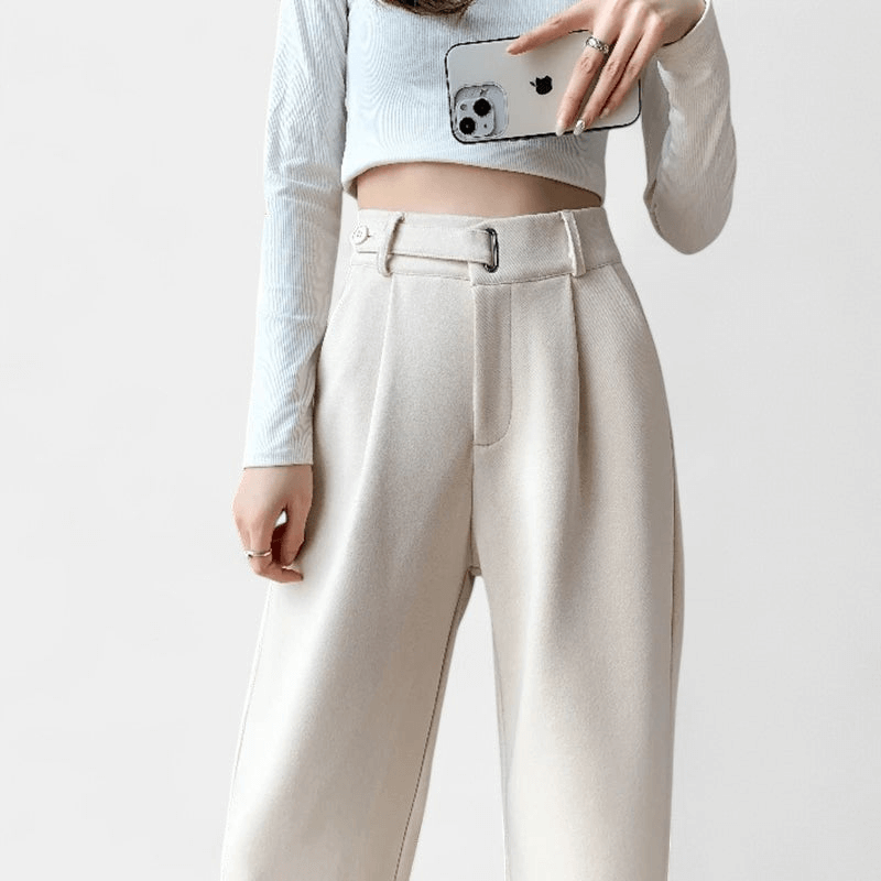 Gleame Pantalon - Dames lange broek met hoge taille