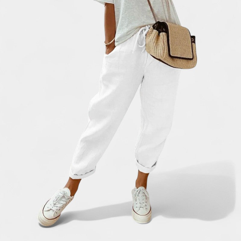 Gleame.-Broeken-Gleame Sweatpants - Casual katoen linnen sweatpants voor dames