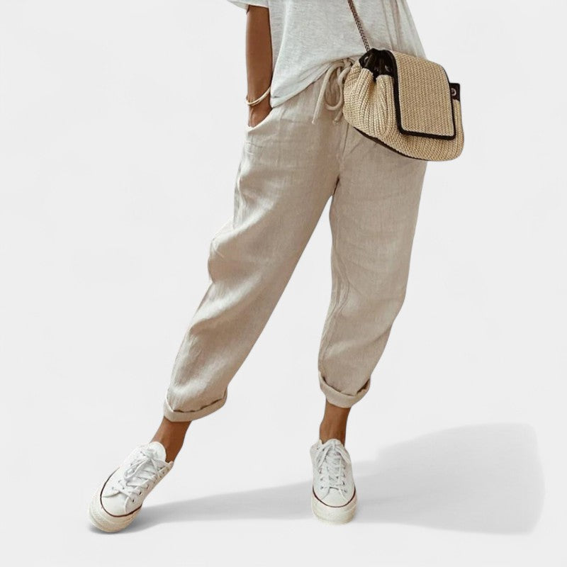 Gleame.-Broeken-Gleame Sweatpants - Casual katoen linnen sweatpants voor dames