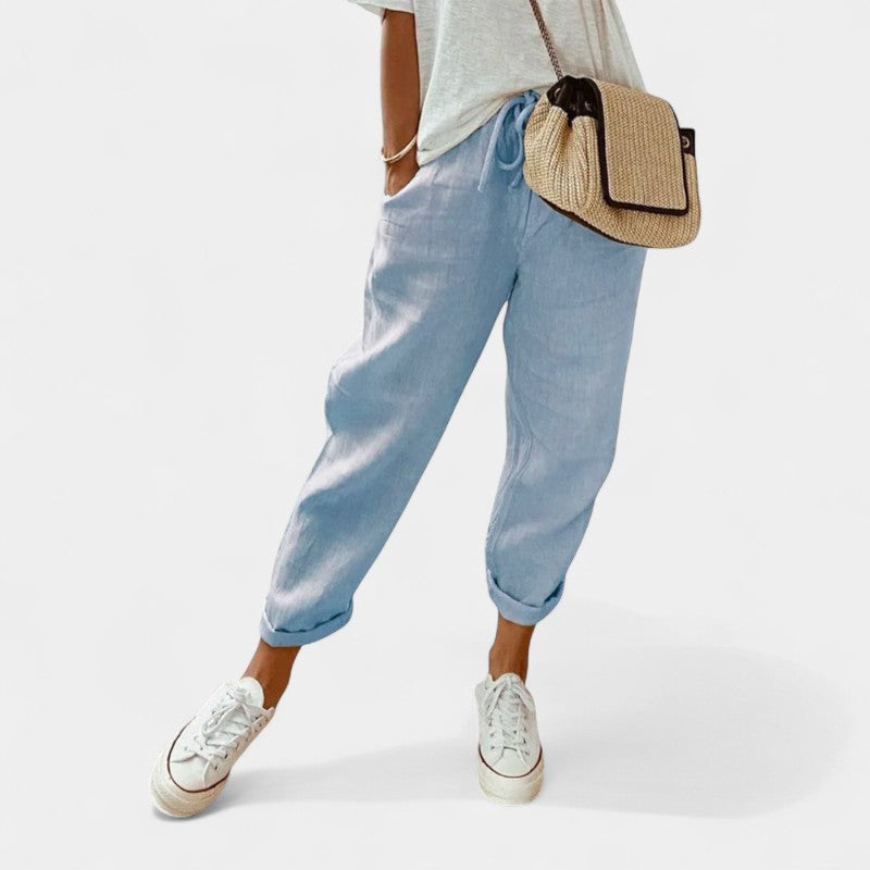 Gleame.-Broeken-Gleame Sweatpants - Casual katoen linnen sweatpants voor dames