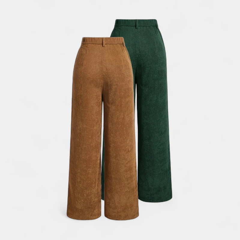 Gleame.-Broeken-Gleame broek - casual high waist rechte broek met zakken