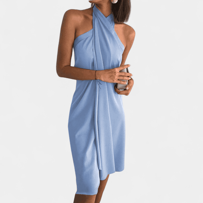 Gleame.-Dress-Gleame jurk - elegante halterjurk met klassieke stijl voor dames