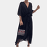 Gleame.-Dresses-Gleame Lange Jurk - Elegante chiffon midi dress met halflange mouwen