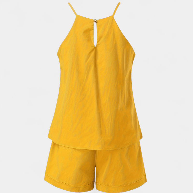 Gleame.-Gleame 2-delig set - Dames casual mouwloze top en korte broek met zakken