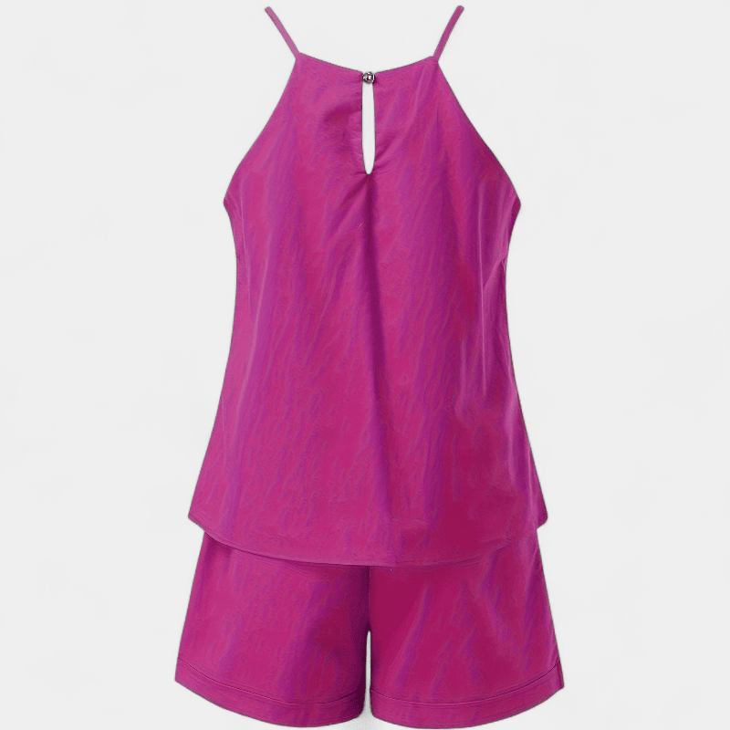 Gleame.-Gleame 2-delig set - Dames casual mouwloze top en korte broek met zakken