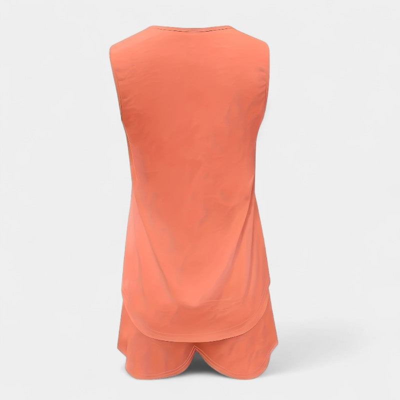 Gleame.-Gleame 2-delig set - V-hals mouwloos vest & shorts