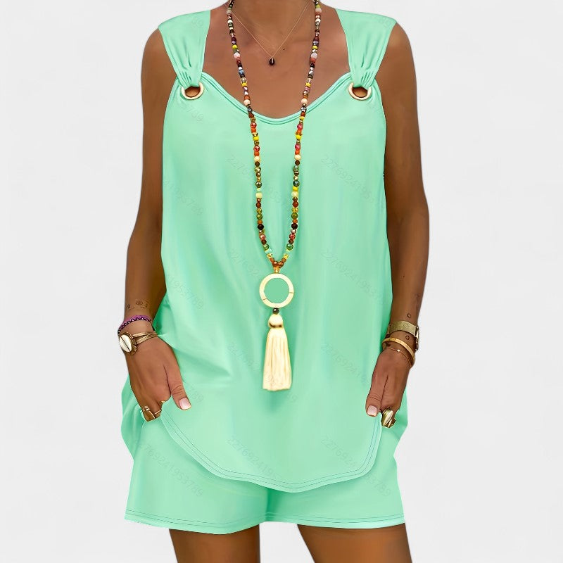 Gleame.-Gleame 2-delig set - V-hals mouwloos vest & shorts