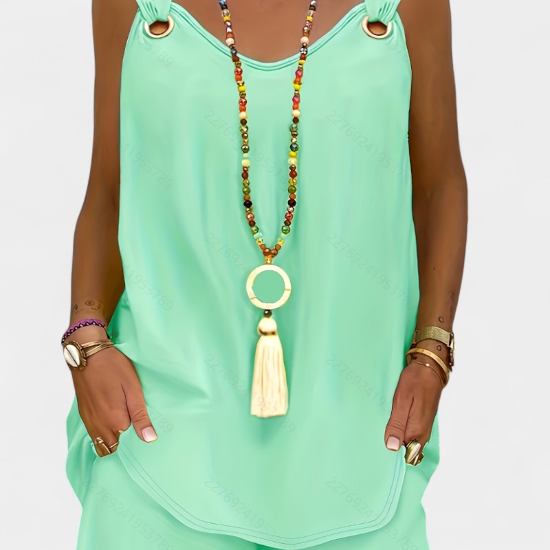 Gleame.-Gleame 2-delig set - V-hals mouwloos vest & shorts