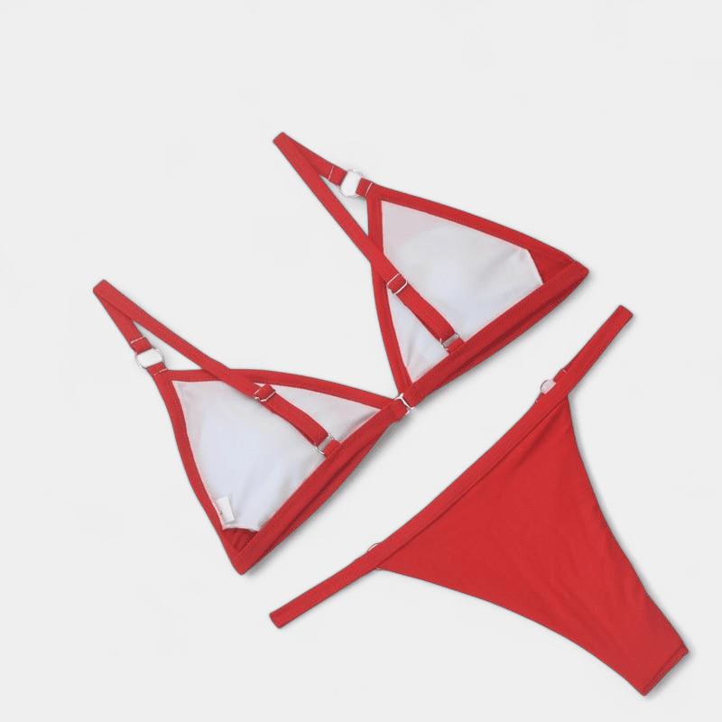 Gleame.-Gleame Bikini - Triangel bikini met ringdetails voor een zomerse strandlook