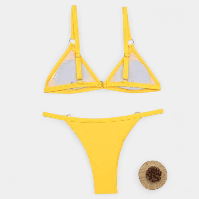 Gleame.-Gleame Bikini - Triangel bikini met ringdetails voor een zomerse strandlook