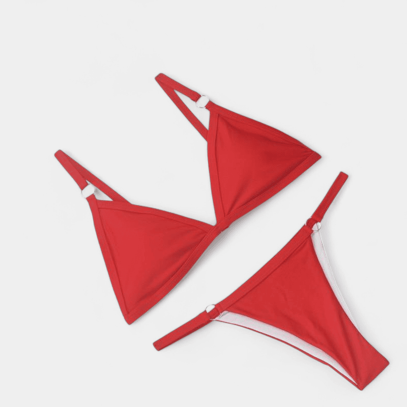 Gleame.-Gleame Bikini - Triangel bikini met ringdetails voor een zomerse strandlook