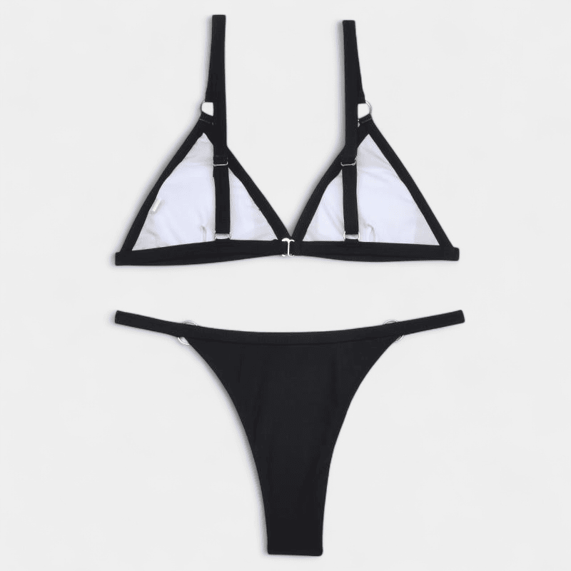 Gleame.-Gleame Bikini - Triangel bikini met ringdetails voor een zomerse strandlook