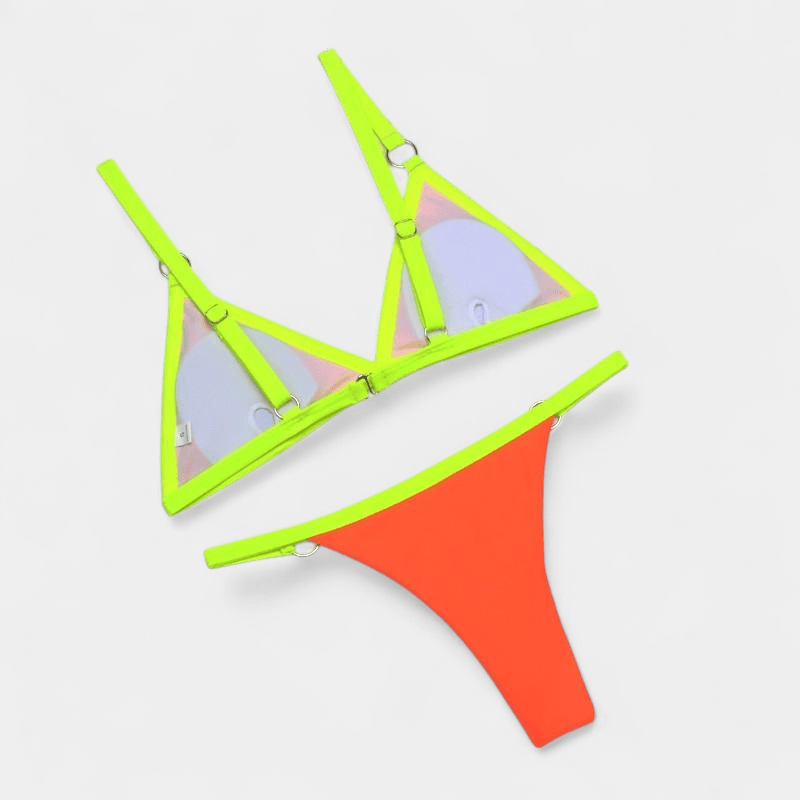 Gleame.-Gleame Bikini - Triangel bikini met ringdetails voor een zomerse strandlook