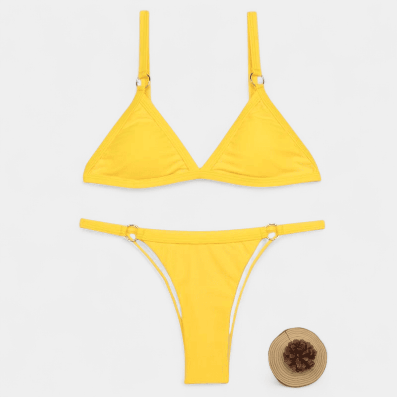 Gleame.-Gleame Bikini - Triangel bikini met ringdetails voor een zomerse strandlook