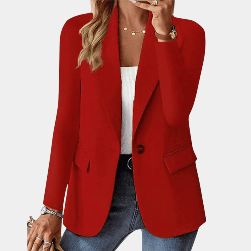 Gleame.-Gleame Blazer - Lange mouwen blazer met V-hals en zakken, polyester fiber