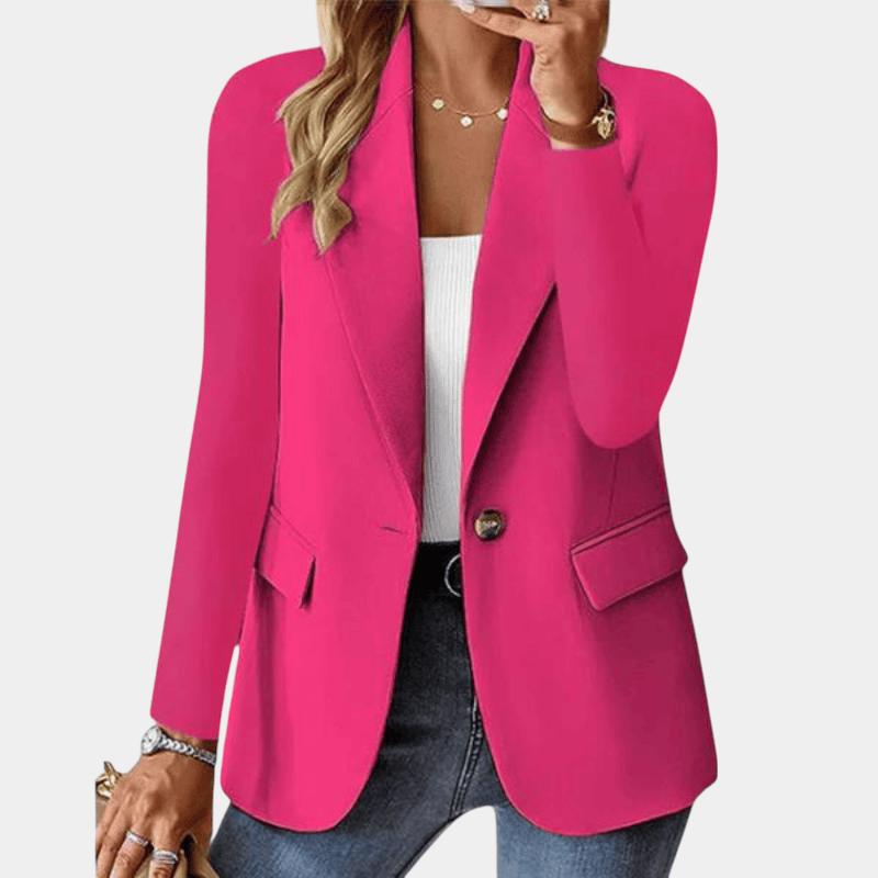 Gleame.-Gleame Blazer - Lange mouwen blazer met V-hals en zakken, polyester fiber
