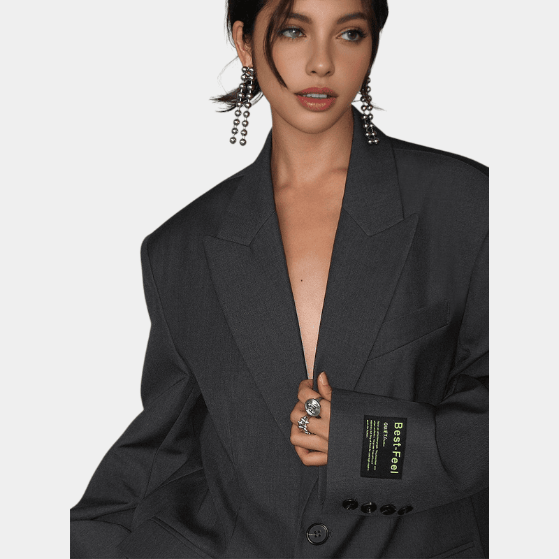 Gleame.-Gleame Blazer - Oversized dames blazer met klassieke knopen en casual stijl