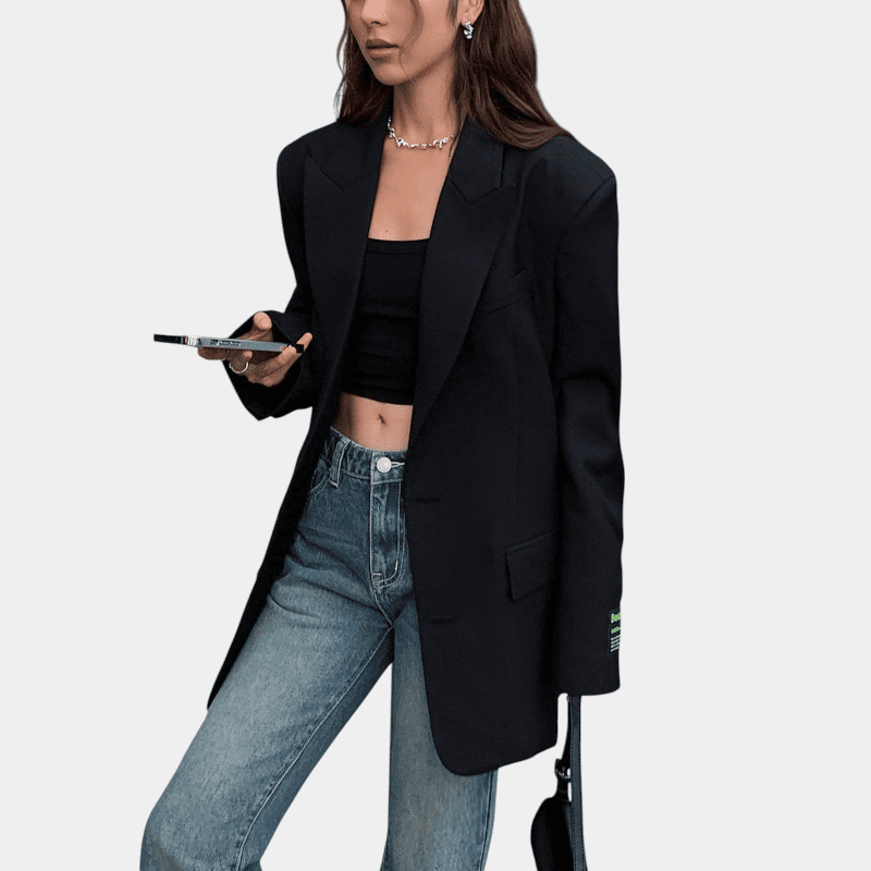 Gleame.-Gleame Blazer - Oversized dames blazer met klassieke knopen en casual stijl