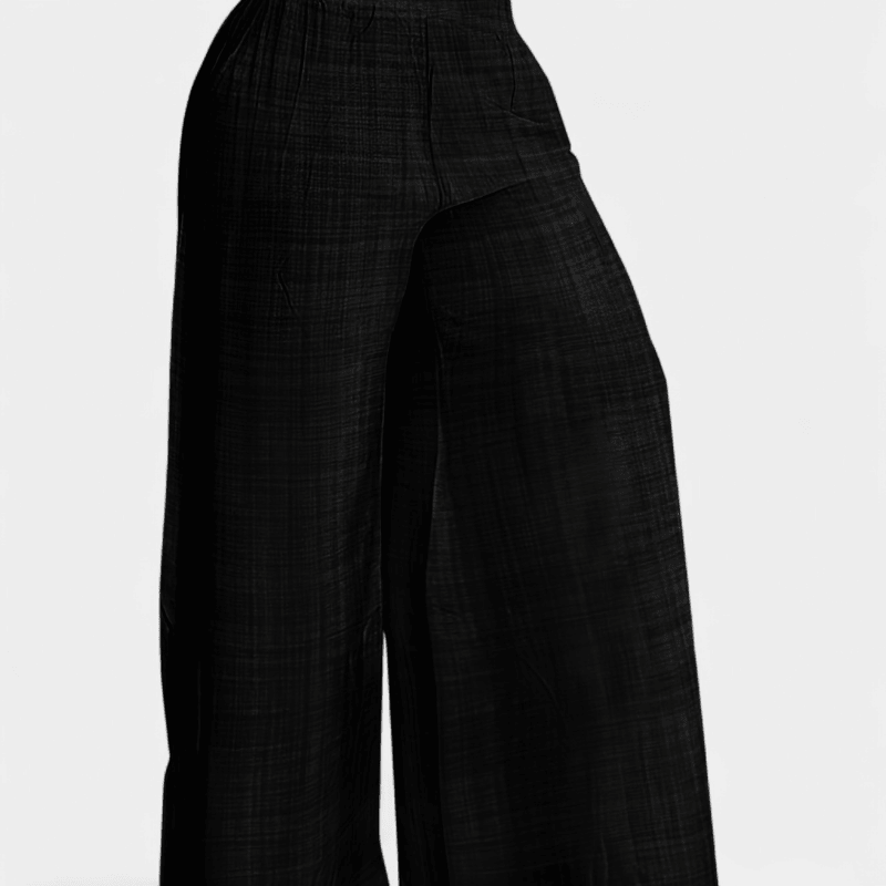 Gleame.-Gleame Broek - Eenvoudige palazzo met wijde pijpen en elastische taille