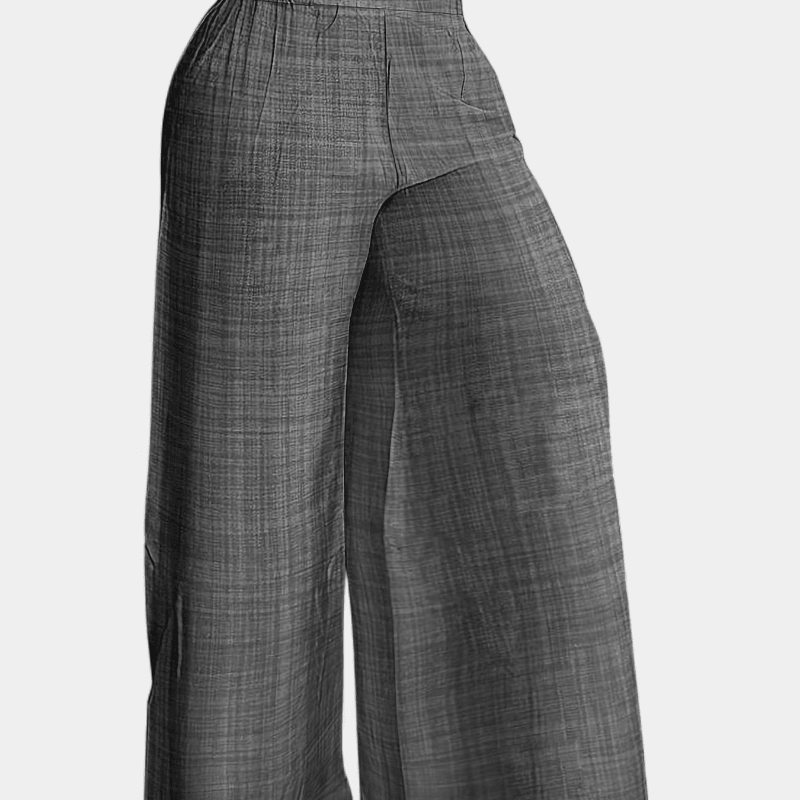 Gleame.-Gleame Broek - Eenvoudige palazzo met wijde pijpen en elastische taille