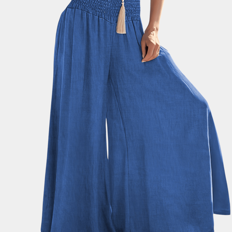 Gleame.-Gleame Broek - Geplooide en gerimpelde wijde pijpen met uitlopende pasvorm