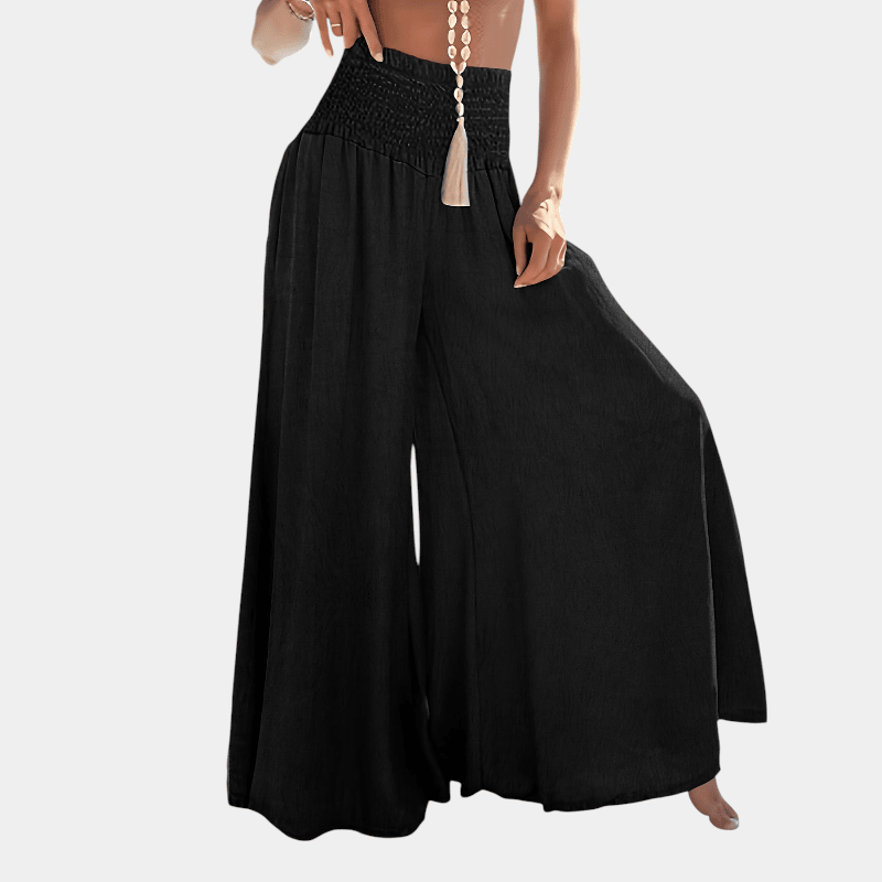 Gleame.-Gleame Broek - Geplooide en gerimpelde wijde pijpen met uitlopende pasvorm