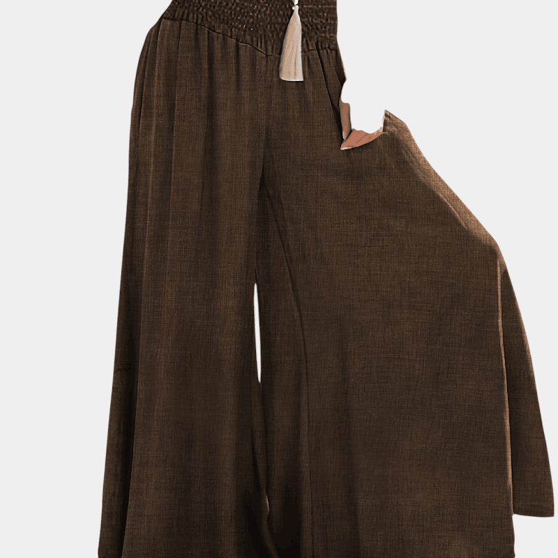 Gleame.-Gleame Broek - Geplooide en gerimpelde wijde pijpen met uitlopende pasvorm