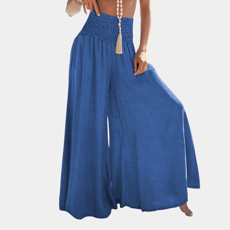 Gleame.-Gleame Broek - Geplooide en gerimpelde wijde pijpen met uitlopende pasvorm