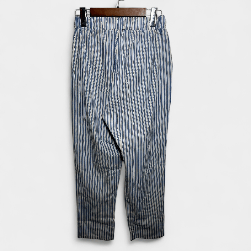 Gleame.-Gleame Broek - Dames gestreepte wijde broek met hoge taille van lichtgewicht polyester