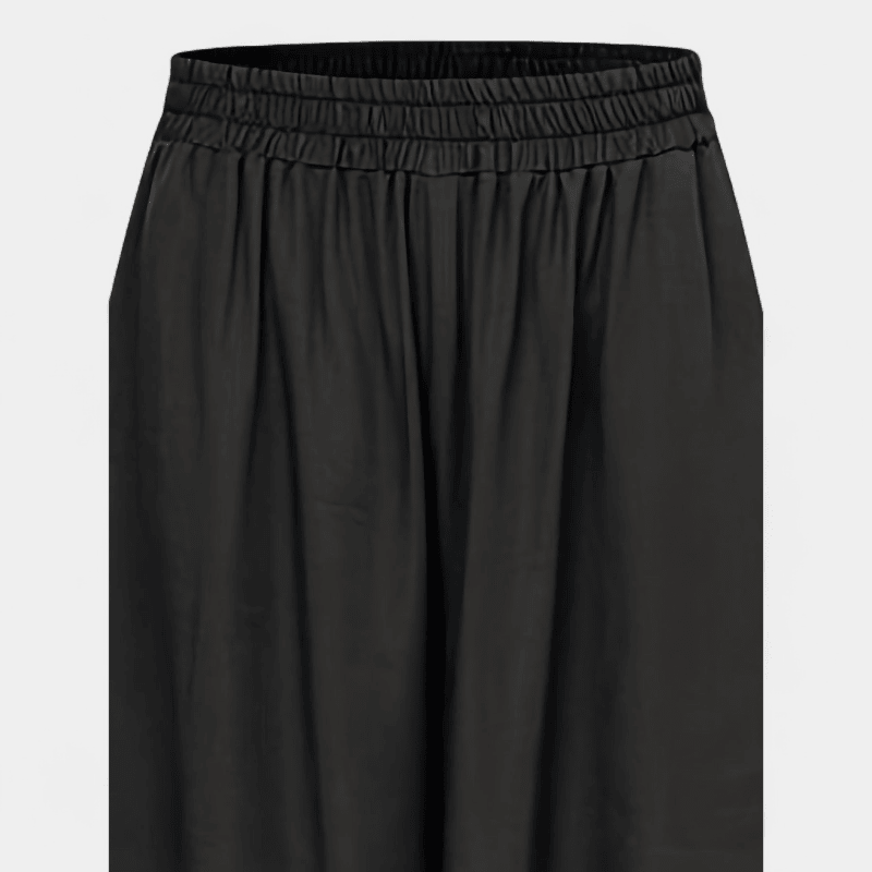 Gleame.-Gleame Broek - Plus size wijde pijpen met hoge elastische taille, relaxte pasvorm