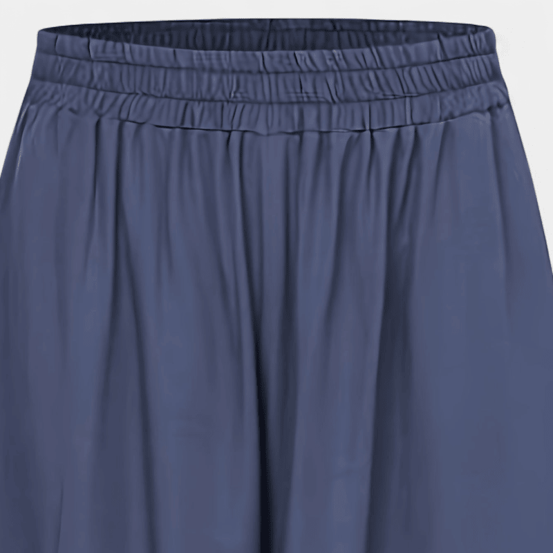 Gleame.-Gleame Broek - Plus size wijde pijpen met hoge elastische taille, relaxte pasvorm