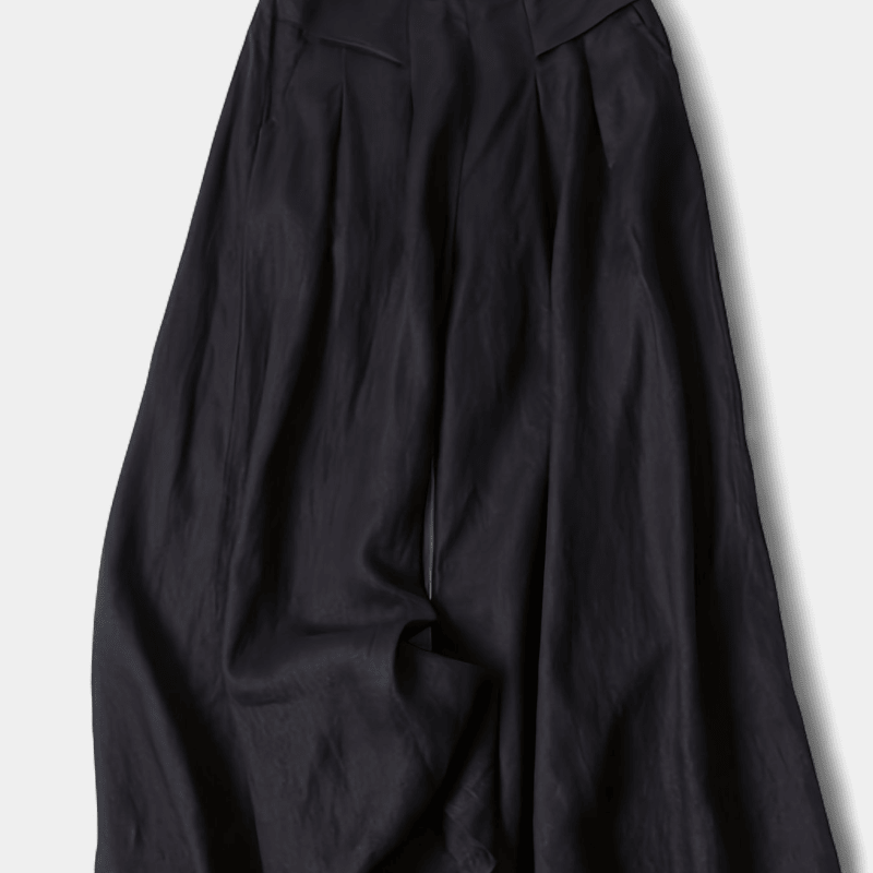 Gleame.-Gleame Broek - linnen wijde pijpen met elastische tailleband en comfortabele pasvorm
