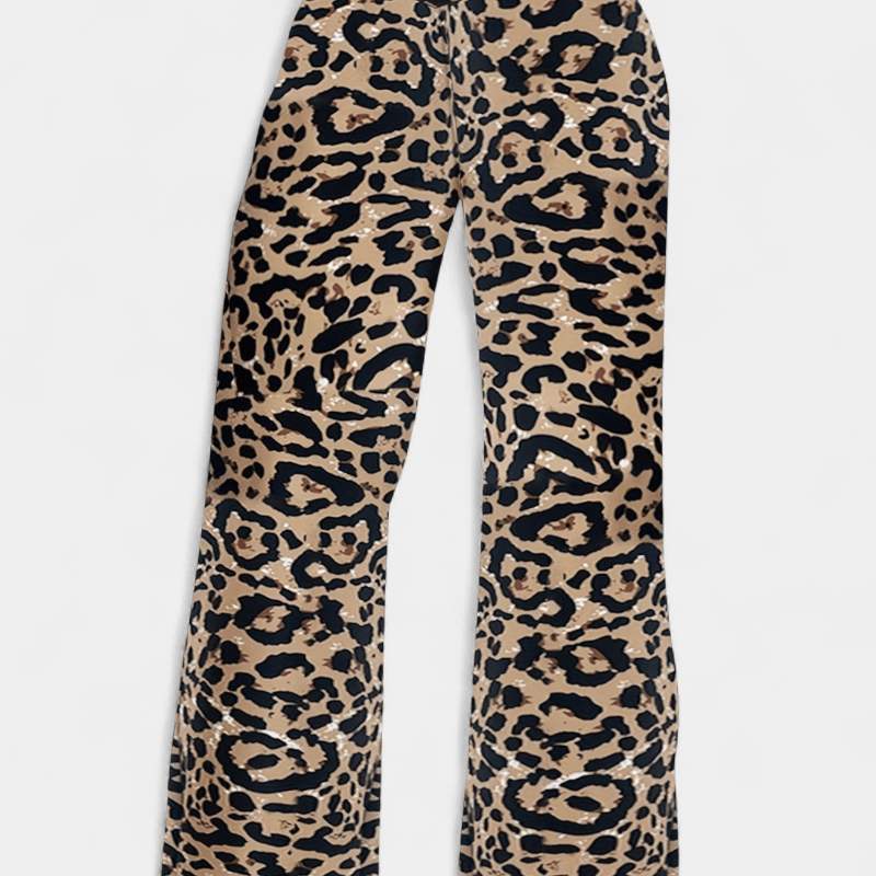 Gleame.-Gleame Broek - Wijde pijpen met hoge taille, casual en losvallend voor lente en zomer