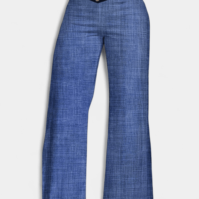 Gleame.-Gleame Broek - Wijde pijpen met hoge taille, casual en losvallend voor lente en zomer