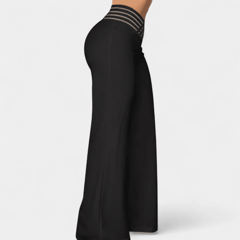 Gleame.-Gleame Broek - Wijde pijpen met hoge taille, casual en losvallend voor lente en zomer