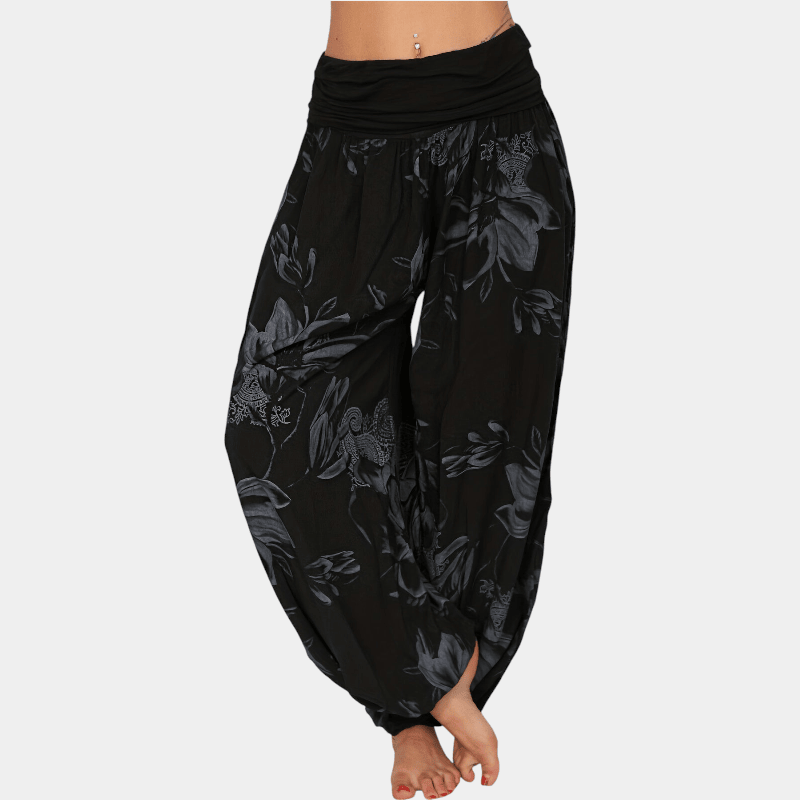 Gleame.-Gleame Broek - Bloemenprint harembroek, lichtgewicht polyester, wijde pijpen, casual stijl