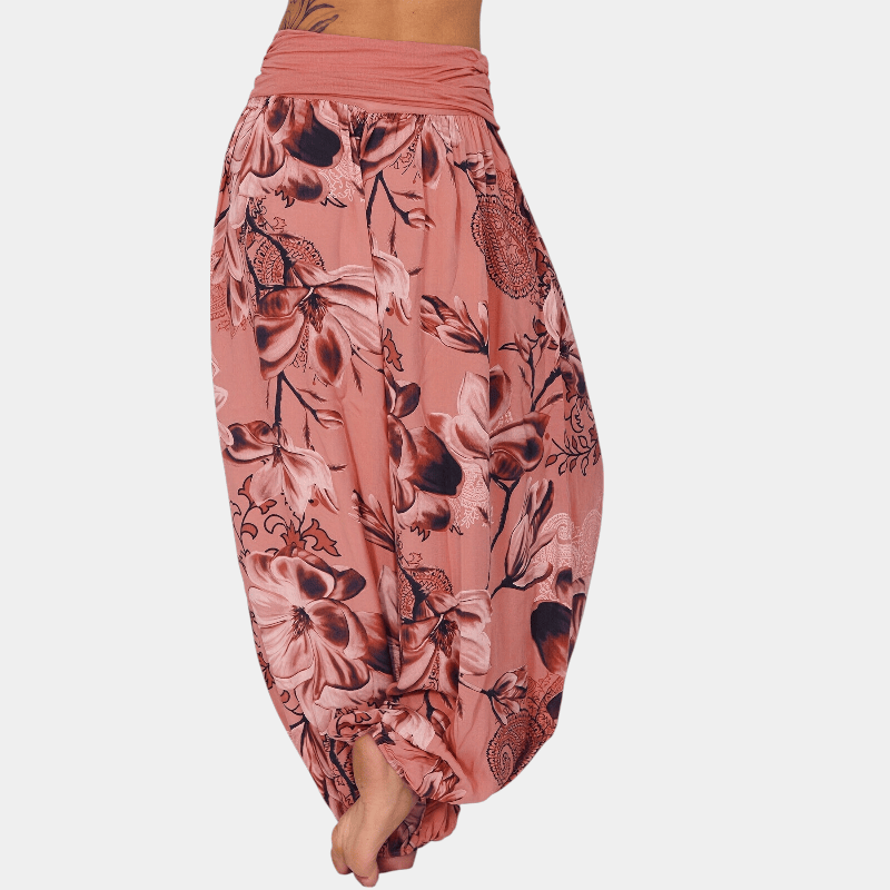 Gleame.-Gleame Broek - Bloemenprint harembroek, lichtgewicht polyester, wijde pijpen, casual stijl