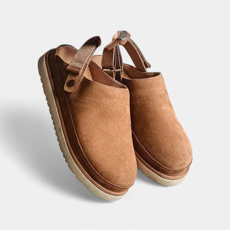 Gleame.-Gleame Instappers – Suède slip-on met dikke zool en verstelbare band