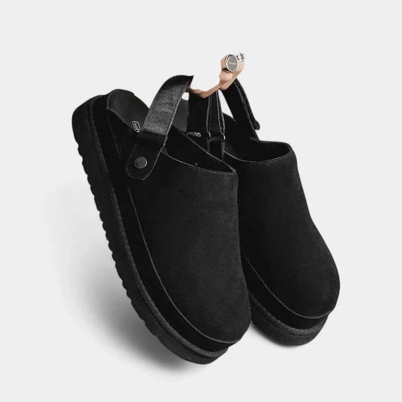 Gleame.-Gleame Instappers – Suède slip-on met dikke zool en verstelbare band