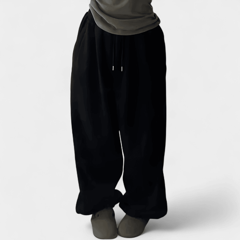 Gleame.-Gleame Broek - Dames high-waisted wijde sweatpants met elastische taille en losse pasvorm