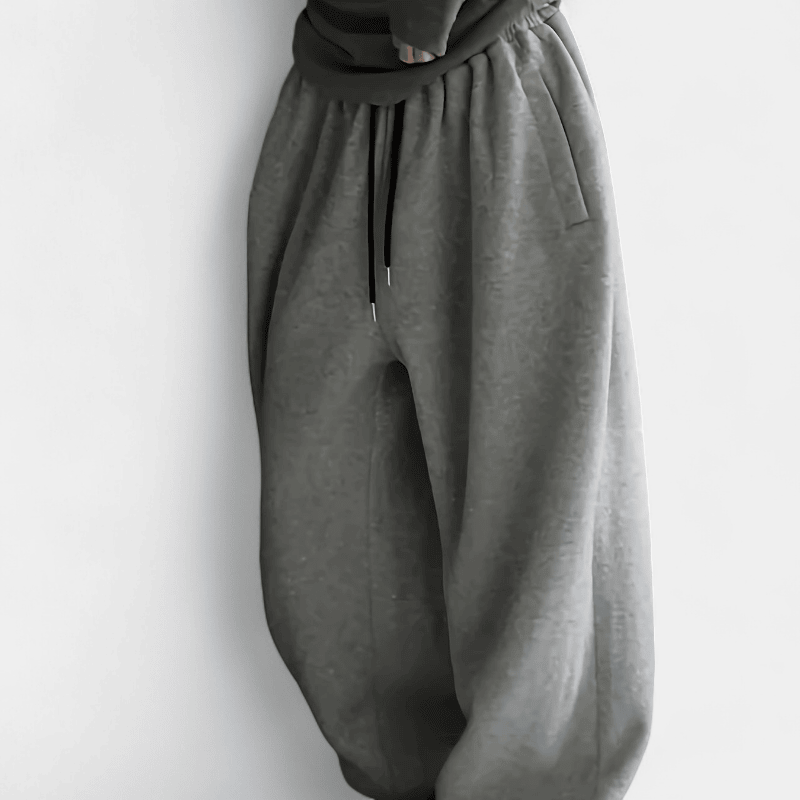 Gleame.-Gleame Broek - Dames high-waisted wijde sweatpants met elastische taille en losse pasvorm