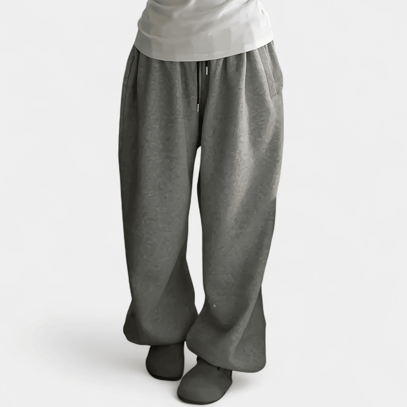 Gleame.-Gleame Broek - Dames high-waisted wijde sweatpants met elastische taille en losse pasvorm