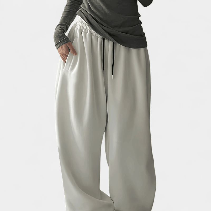Gleame.-Gleame Broek - Dames high-waisted wijde sweatpants met elastische taille en losse pasvorm