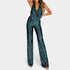 Gleame.-Gleame Jumpsuit - Pailletten met halternek en open rug