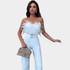 Gleame.-Gleame Jumpsuit - Strapless jumpsuit met veren top en hoge taille